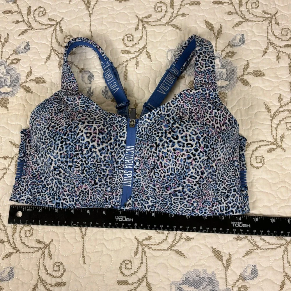 Victoria Sport Knockout Ultra Max Sports Bra Women 36D Blue Leopard Excellent
